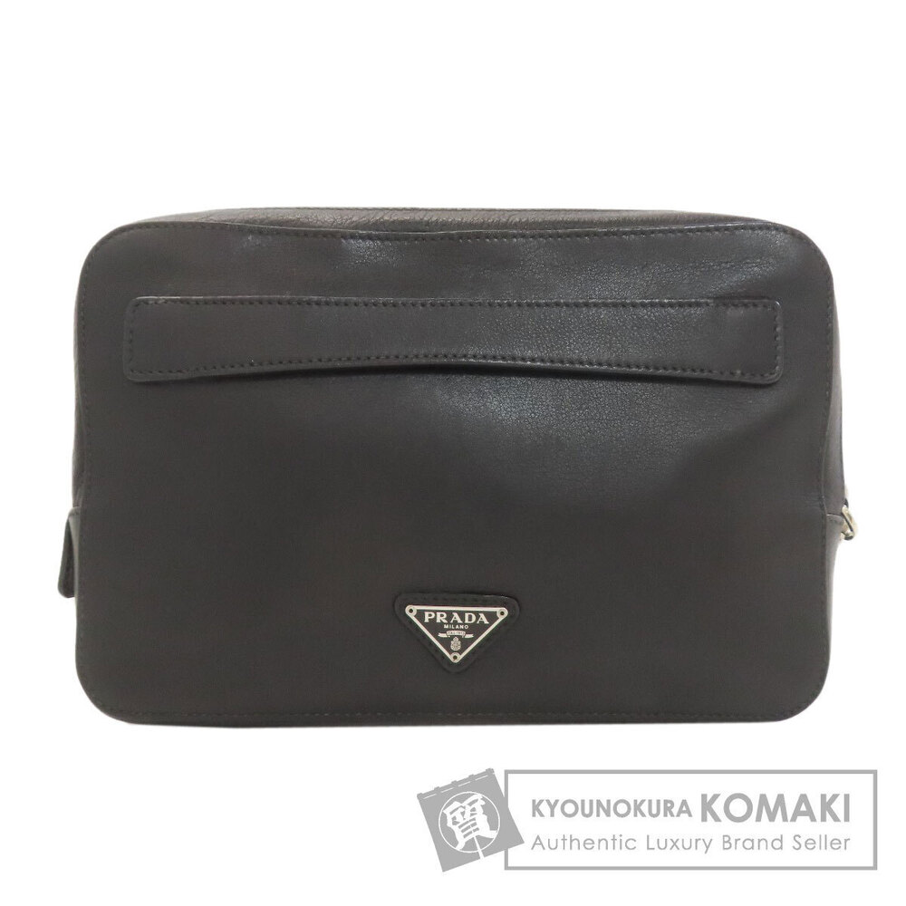 Prada Clutch Bag Calfskin Black